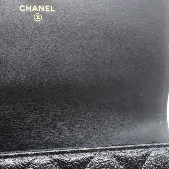 Chanel Camellia-Embossed Quilted Leather L Yen Continental Wallet Black - Picture 12 of 15